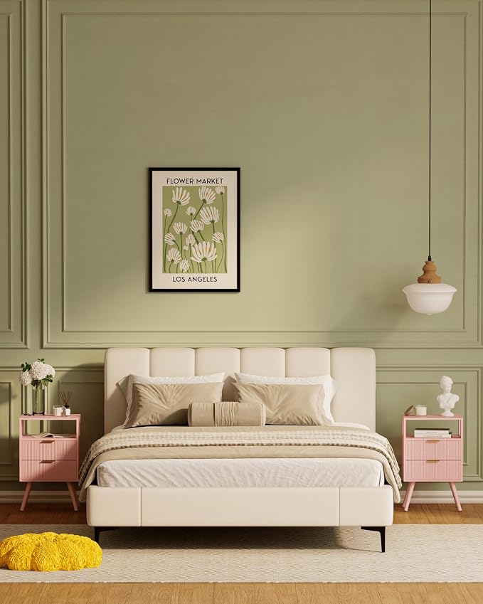 Pink Nightstand, Modern Bedside Table - Image 7