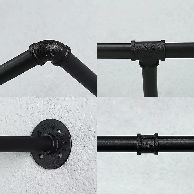 Oroonoko 2 Pack 72inch Industrial Pipe Clothes Garment Rack Ceiling Mount - Image 7