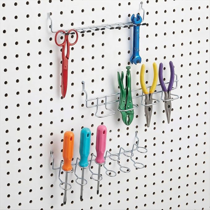 Kenaoeoe 9 Pcs Pegboard Screwdriver Holders Stainless Steel Multi-Ring Peg - Image 7