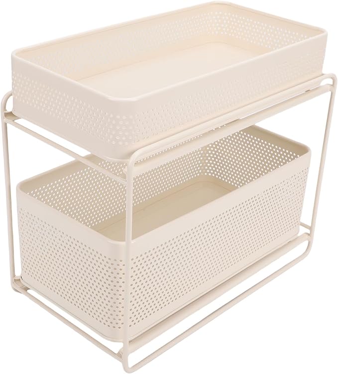 Slide Out Under Sink Organizer, 2 Tier Steel Sink Shelf Cabinet Storage - Image 9
