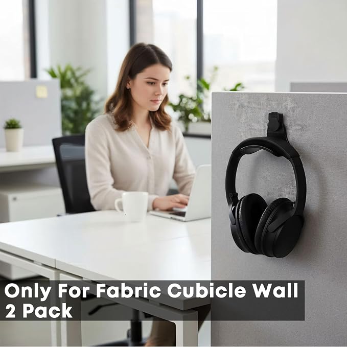 Fabric Wall Headphone Stand for Office, Cubicle Headphone Holder for Work Decor - Image 6