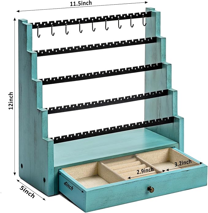 Pinzoveco Earring Organizer, 5 Layer Earring Holder Organizer - Image 7