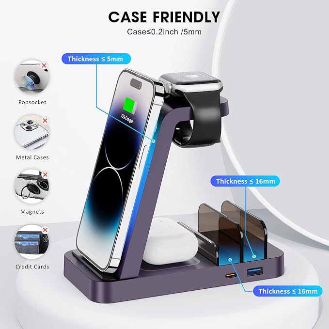 Wireless Charger for iPhone - 5 in 1 Charging Station for Multiple Devices - Image 6