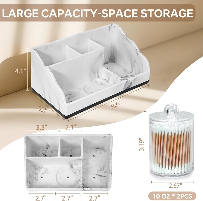 Marble Bathroom Countertop Organizer, Toothbrush Holders - Image 6