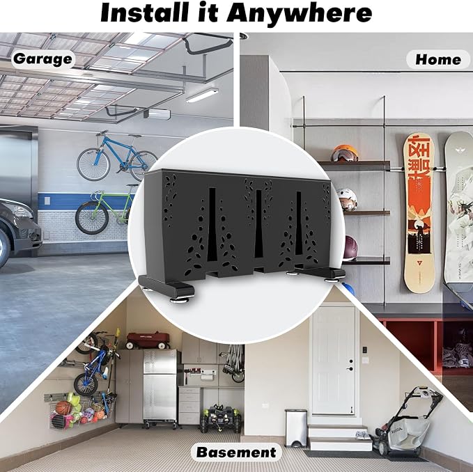 TOCRETOARE Heavy Duty Metal Ski Storage Rack, 4 Pair Freestanding Steel Ski - Image 7