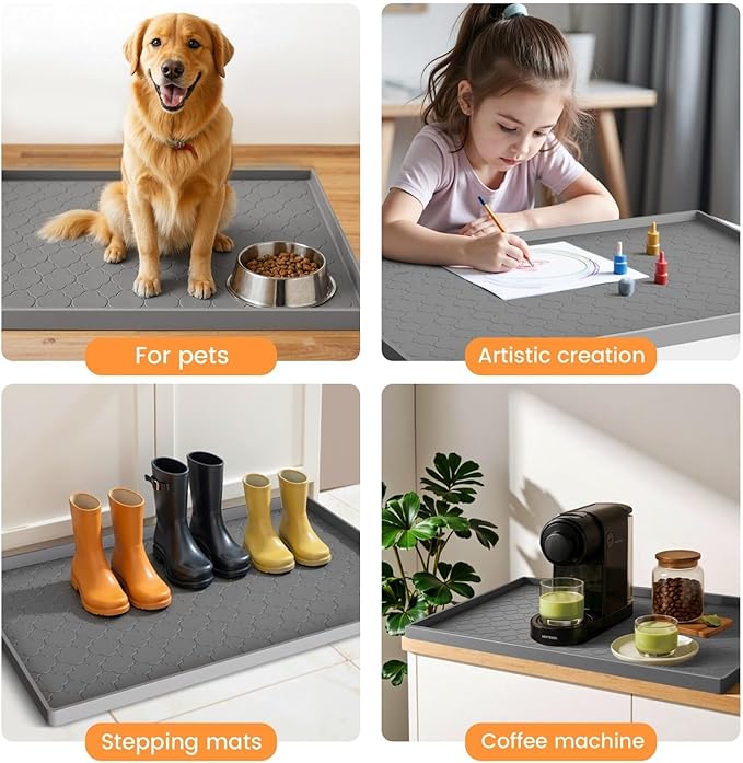 Jin&Bao Waterproof Under Sink Mat 22" x 19", Thick Silicone Mat Cabinet - Image 7