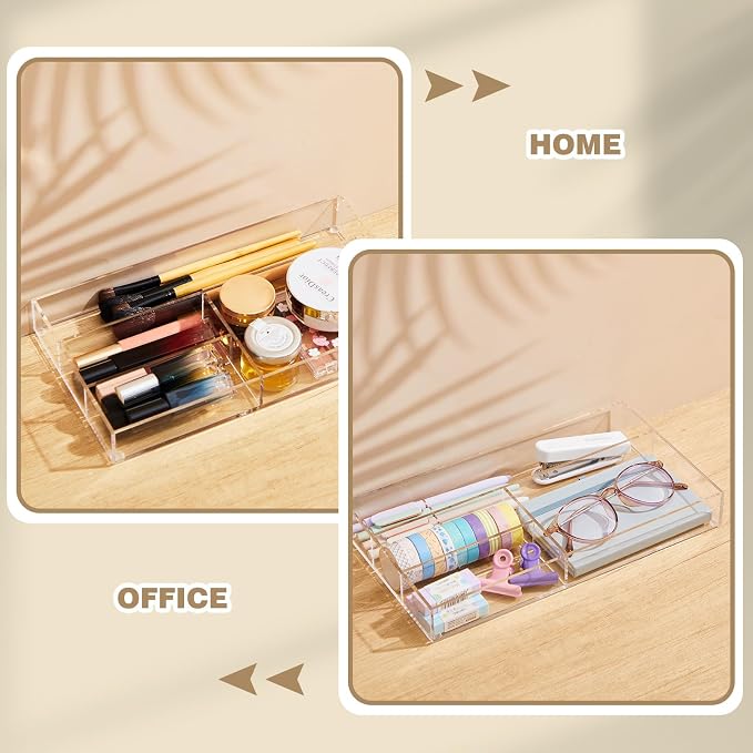 Acrylic Desk Drawer Organizer 11 x 6.1 x 1.38 Inch Storage Tray Organizer - Image 6