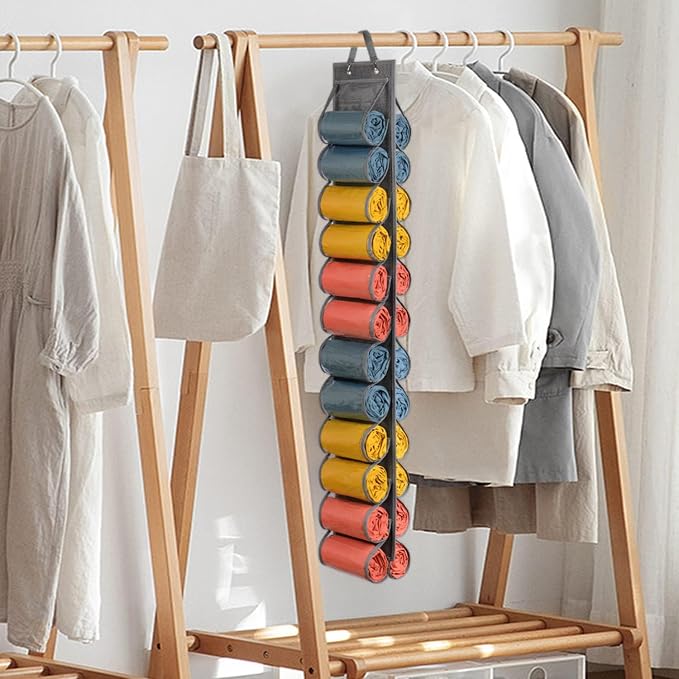 Lirex 8-Pocket Hanging Purse Organizer and 24 Pockets Scarf Organizer Bundle - Image 5