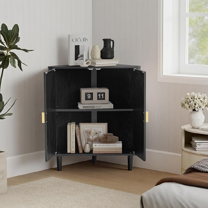 Small Corner Storage Cabinet, Modern Freestanding Floor Cabinet - Image 9