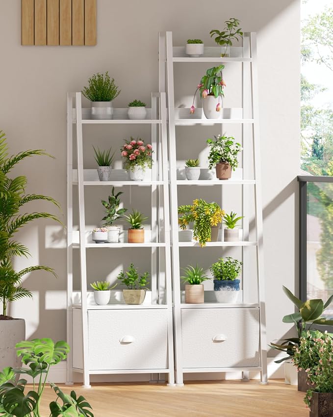 Furologee 6 Tier Ladder Shelf, Ladder Bookshelf - Image 8