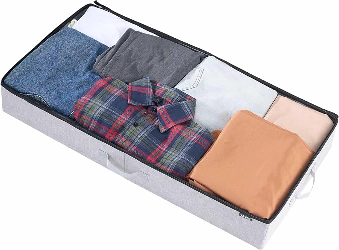 VEVOR Under Bed Storage with Clear Lids, 33.5 x 16.9 x 4.7 Inch, 45L Large - Image 9