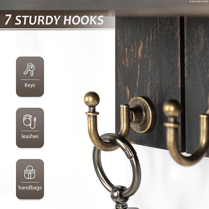 Rebee Vision Farmhouse Key Holder Wall Mount - Image 6