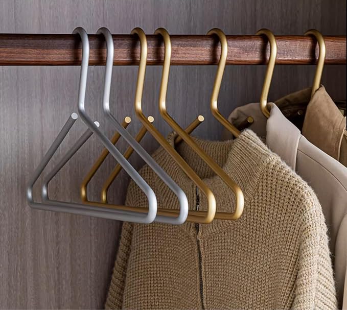 Premium Matte Silvery Aluminum Coat Hangers 100 Piece Set, 16.5” Extra Smooth & - Image 7