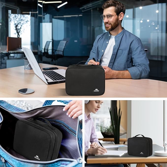 MATEIN Small Electronic Organizer Travel Case, Double Layer Cable Organizer | - Image 8