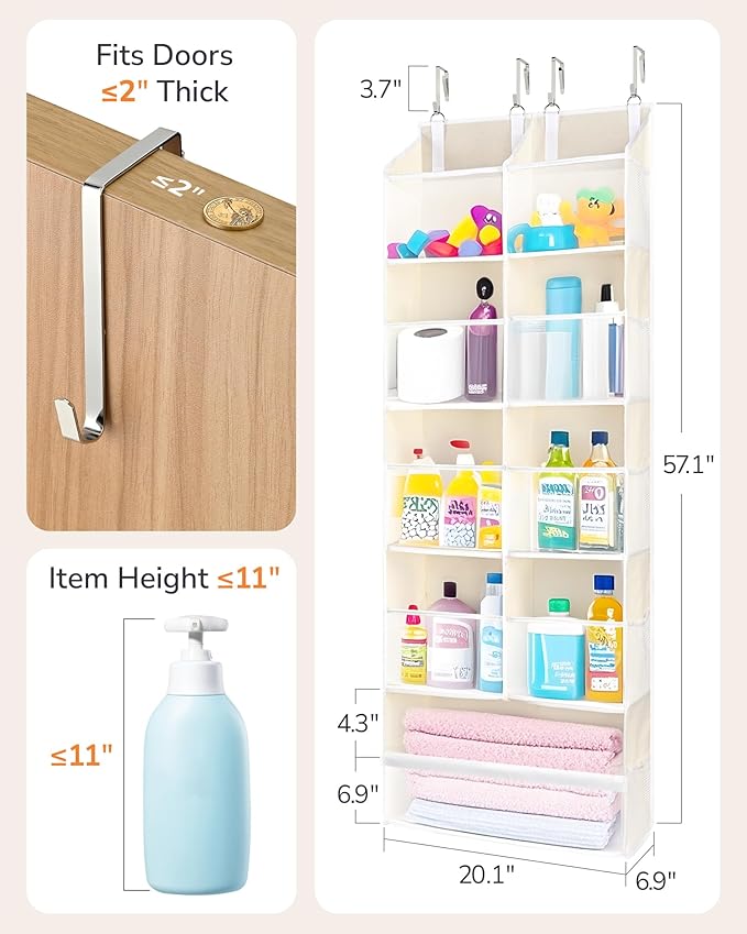 ULG Over the Door Organizer, 5-Tier Extra Large Hanging Storage - Image 9