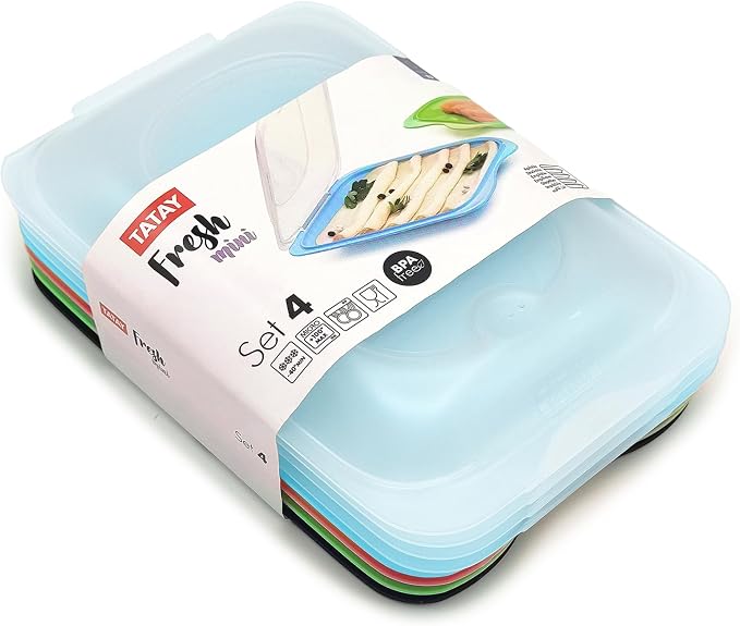 TATAY Cold Meat Containers for Fridge | Set of 4 Mini | Fridge Storage | - Image 5