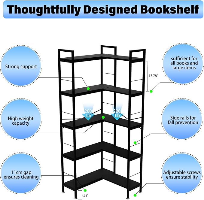 Corner Bookshelf, Living Room, Bedroom - Image 5