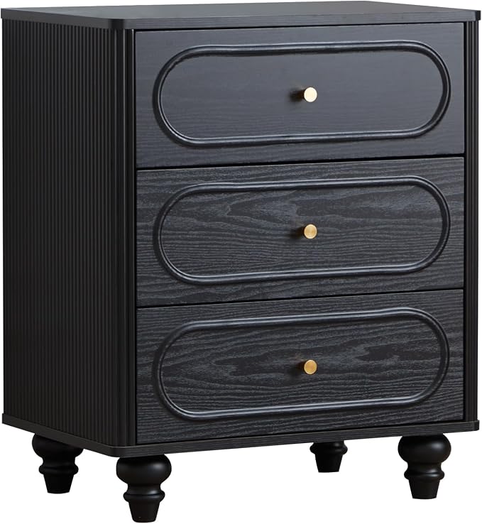 ORRD 3 Drawer Fluted Dresser for Bedroom Set of 2, Mid Century Modern Chest of - Image 9