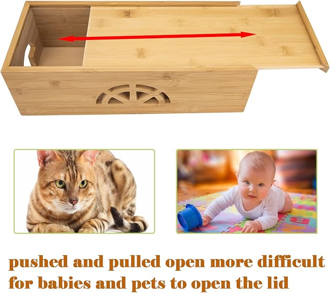Cable Management Box, Cord Organizer Box, Bamboo Cable Organizer Box - Image 7