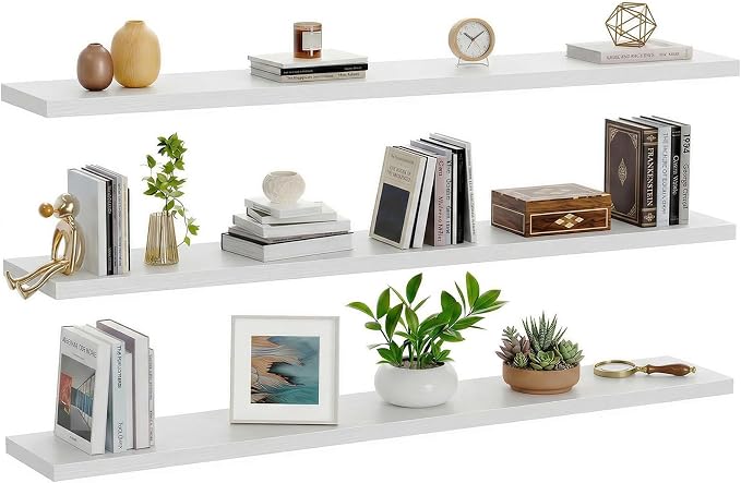 AMADA HOMEFURNISHING 47.2" L Floating Shelves, Wall Shelves Set of 3 - Image 9