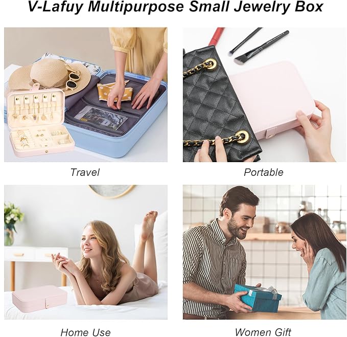 Small Jewelry Box, Travel Jewelry Case Portable Jewelry Boxes - Image 8