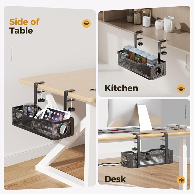 2 Pack Under Desk Cable Management Box Black, Cinati 26.8" Wire Organizers No - Image 7