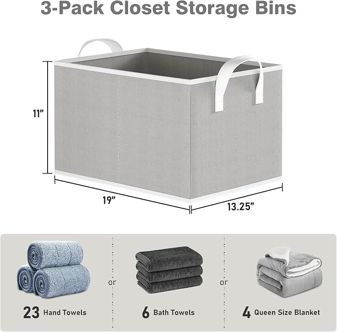 Closet Storage Bins, Fabric Closet Organizers and Storage Basket - Image 7