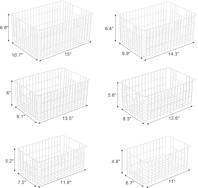 Orgneas Freezer Organizer Bins, Vertical Sides Wire Freezer Baskets - Image 7