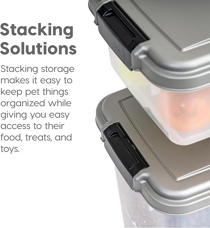IRIS USA 30 lbs & 11 lbs Combo Airtight Dog Food Storage Container, Stackable - Image 8
