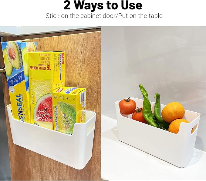2 Pack Cabinet Door Organizer Adhesive Mount Kitchen Wrap Organizer Container - Image 7