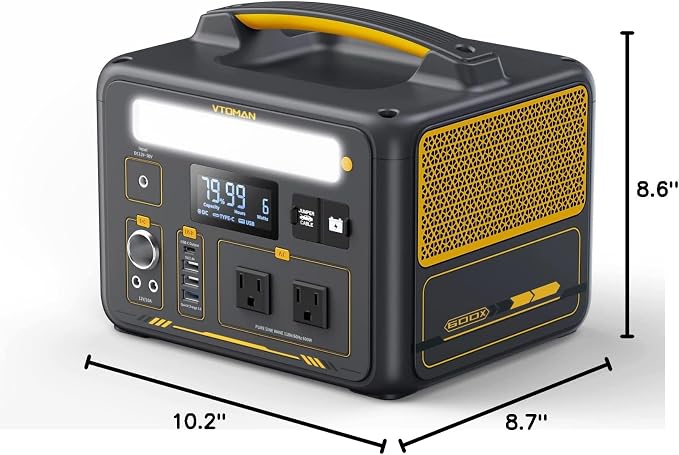 VTOMAN Jump 600X Portable Power Station 600W, 299Wh Solar Generator LiFePO4 - Image 10