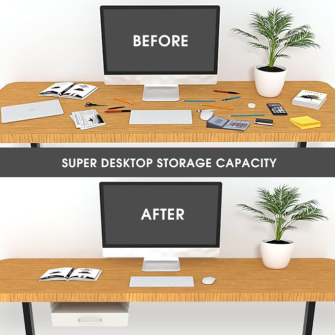 GOME White Under Desk Drawer Storage - Image 7