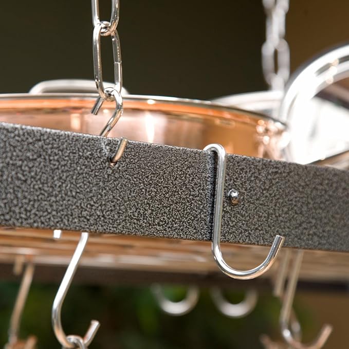 Rogar Hammered Steel Rectangular Pot Rack - Image 6