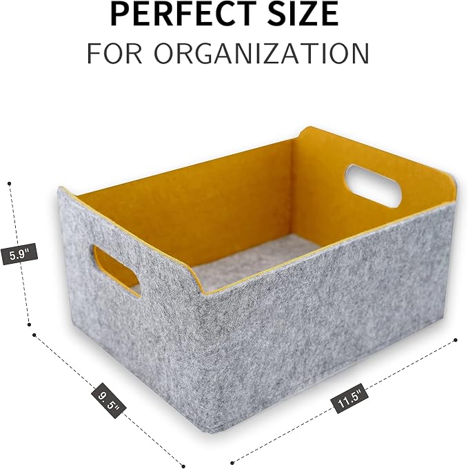 Welaxy Storage Baskets Collapsible Felt Storage bin Foldable Shelf Drawers - Image 7
