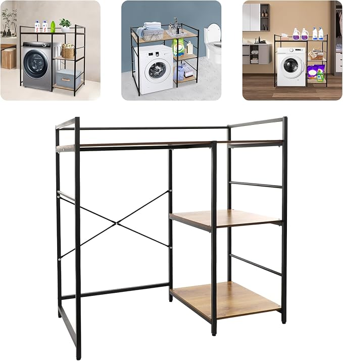 3-Tier Washing Machine Storage Utility Rack, Bathroom Washer Dryer Storage Shelf - Image 9