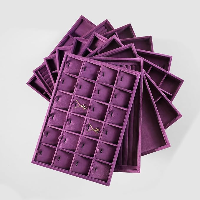 Velvet Stackable Jewelry Display Flat Tray - Image 9