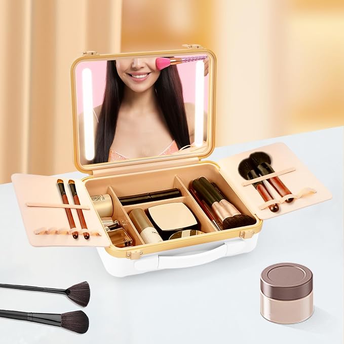 Portable Makeup Box, 11.42 * 3.54 * 8.66 In Travel Makeup Train Cases Cosmetic - Image 9