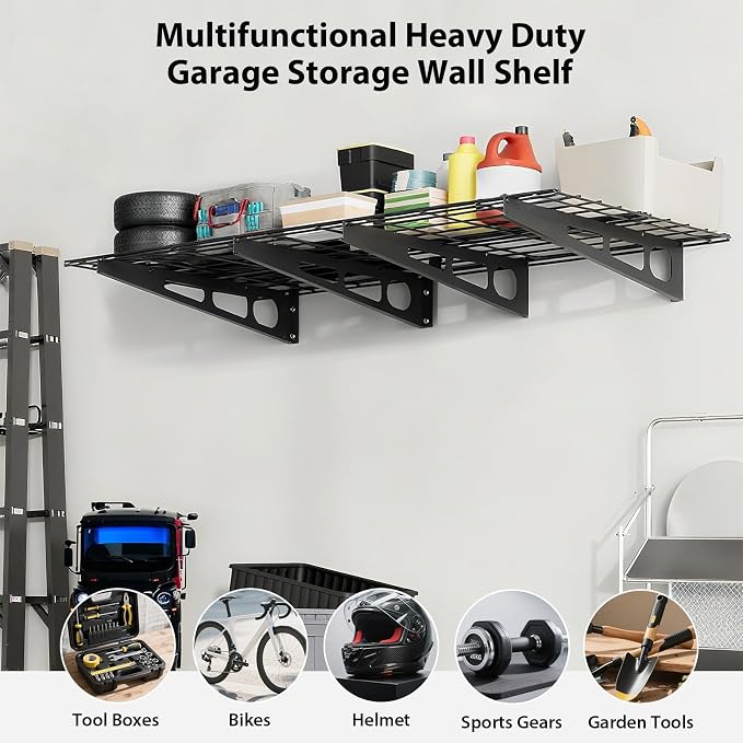 2x6 FT Garage Shelves Wall Mounted - Image 9
