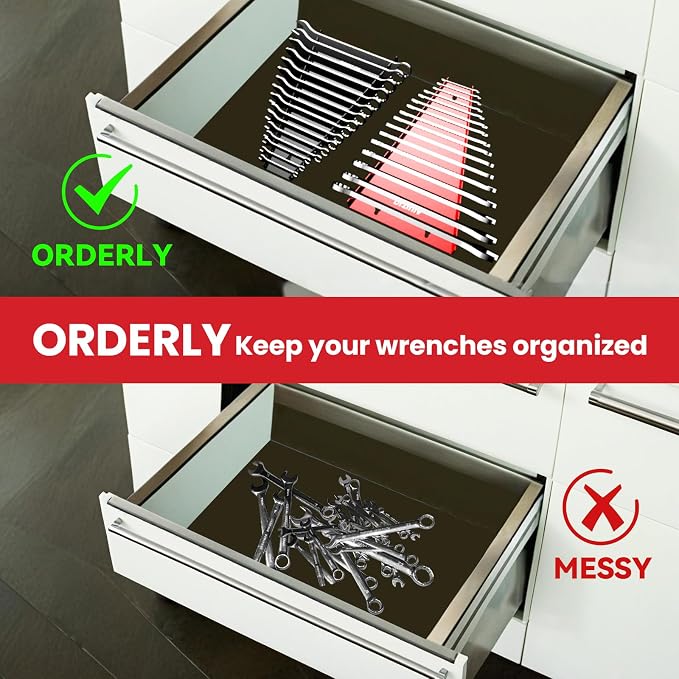 2 Pack Magnetic Wrench Organizer, 32-Slot Magnetic Wrench Organizer Tray - Image 8