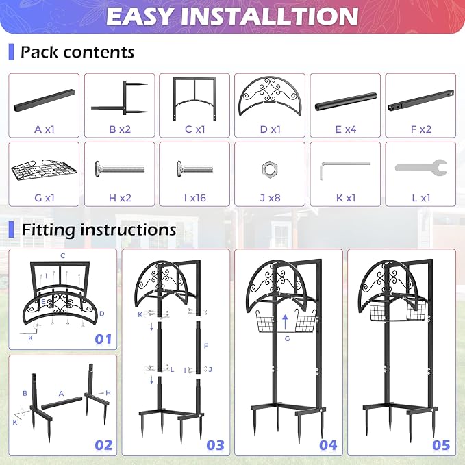 OLV Garden Hose Holder, Freestanding Water Hose Holder Stand - Image 8