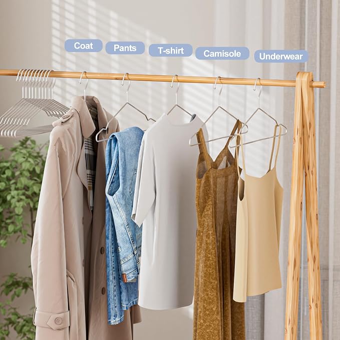 Heavy Duty 100 Pack Clothes Hangers, Space Saving & Non-Slip Wire Hanger - Image 7