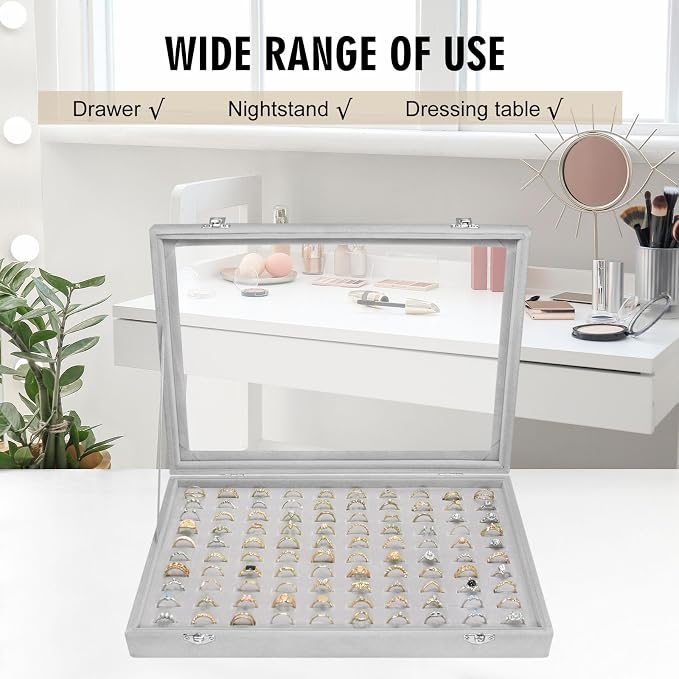Velvet Ring Display Tray Organizer Box - Image 6