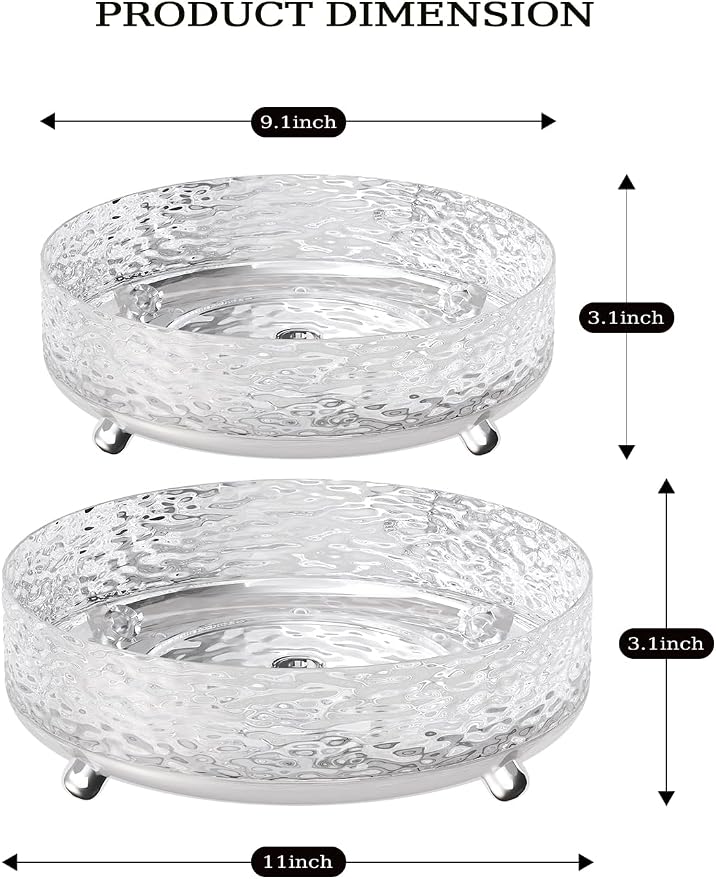2 Pcs Lazy Susan Organizer, 9in &11in Elegant Lazy Susan Turntable Organizer - Image 7