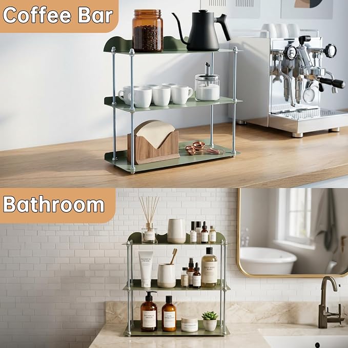 Adjustable Height Bathroom Countertop Organizer, Countertop Shelf | 3-Tier - Image 9