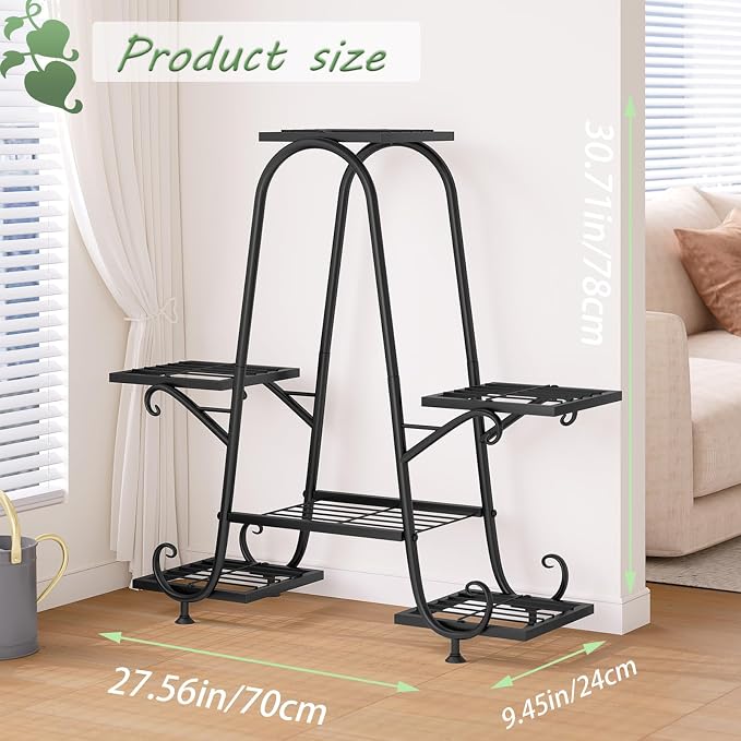 INGIORDAR Plant Stand Indoor Outdoor Shelf Metal Holder Pot Rack Multiple - Image 6