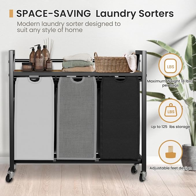 Laundry Hamper, Laundry Basket, Laundry Sorter - Image 7