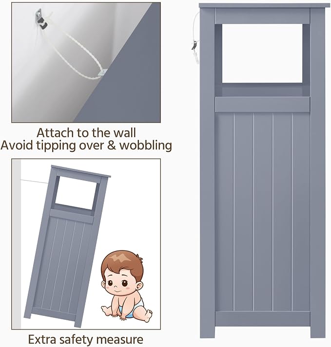 Yaheetech Bathroom Storage Cabinet Bathroom Floor Cabinet Freestanding Storage - Image 9