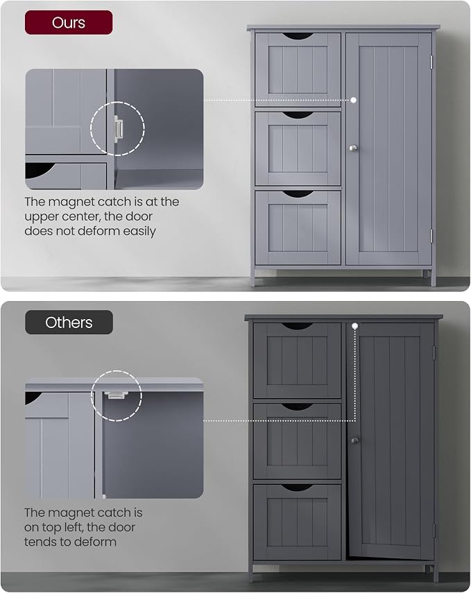 VASAGLE Floor Storage Cabinet, Freestanding Storage Unit - Image 10