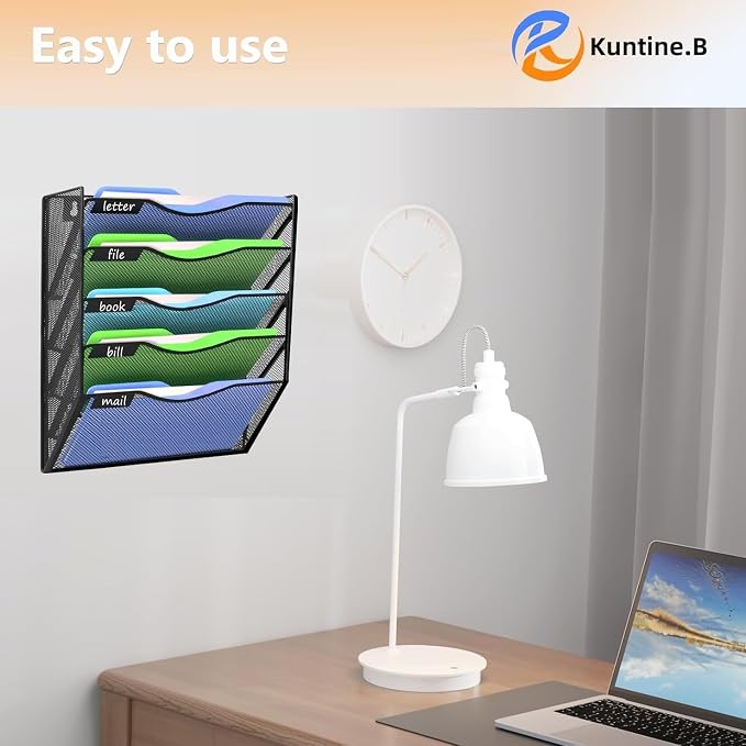 Kuntine.B Wall File Organizer Office Hanging Magazine Holder Wall File Organizer - Image 7