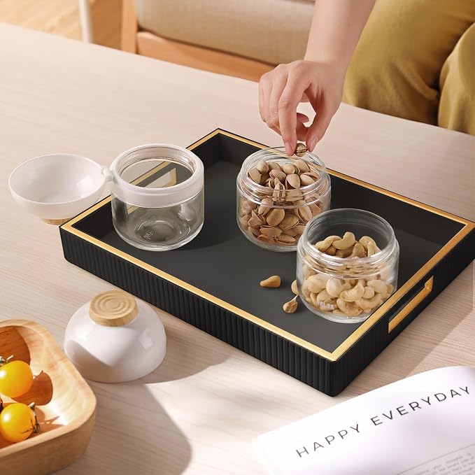SANZIE Leather Tray Desktop Storage Organizer Premium Serving Tray Decorative - Image 6